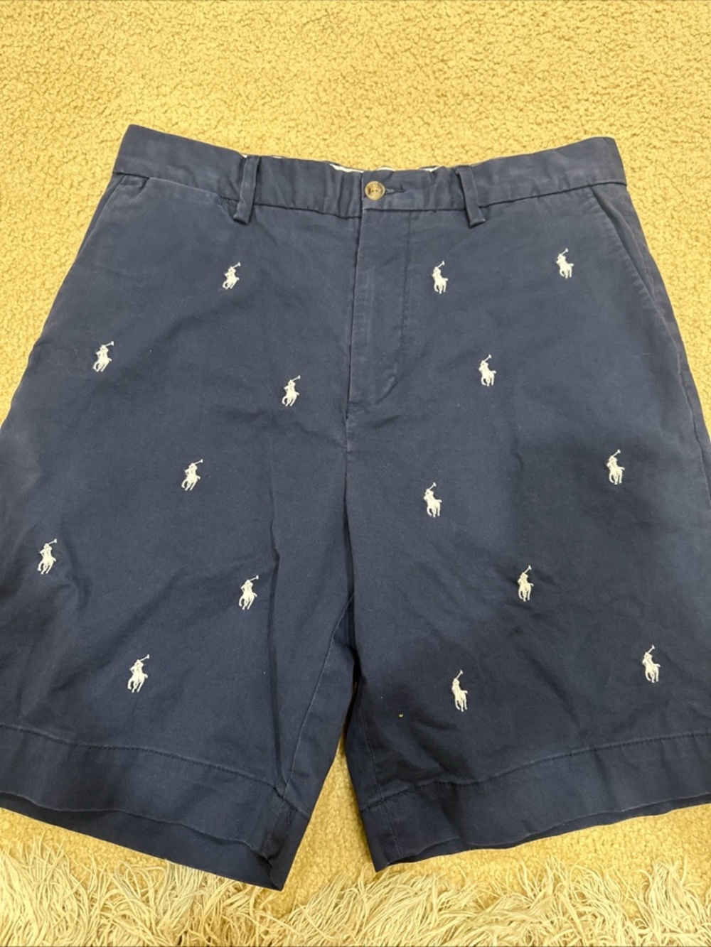 Polo by Ralph Lauren Navy Shorts with White Embroidered Pony Pattern